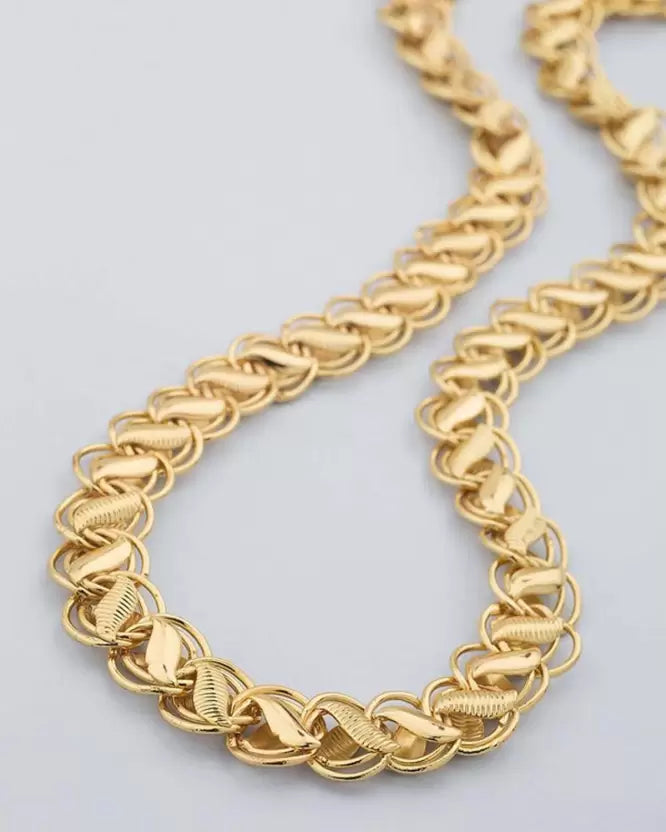 Premimum Quality Beadworks Hand Made Gold Plated Chain for Men's(Chain-22) Gold-plated Plated Brass Chain