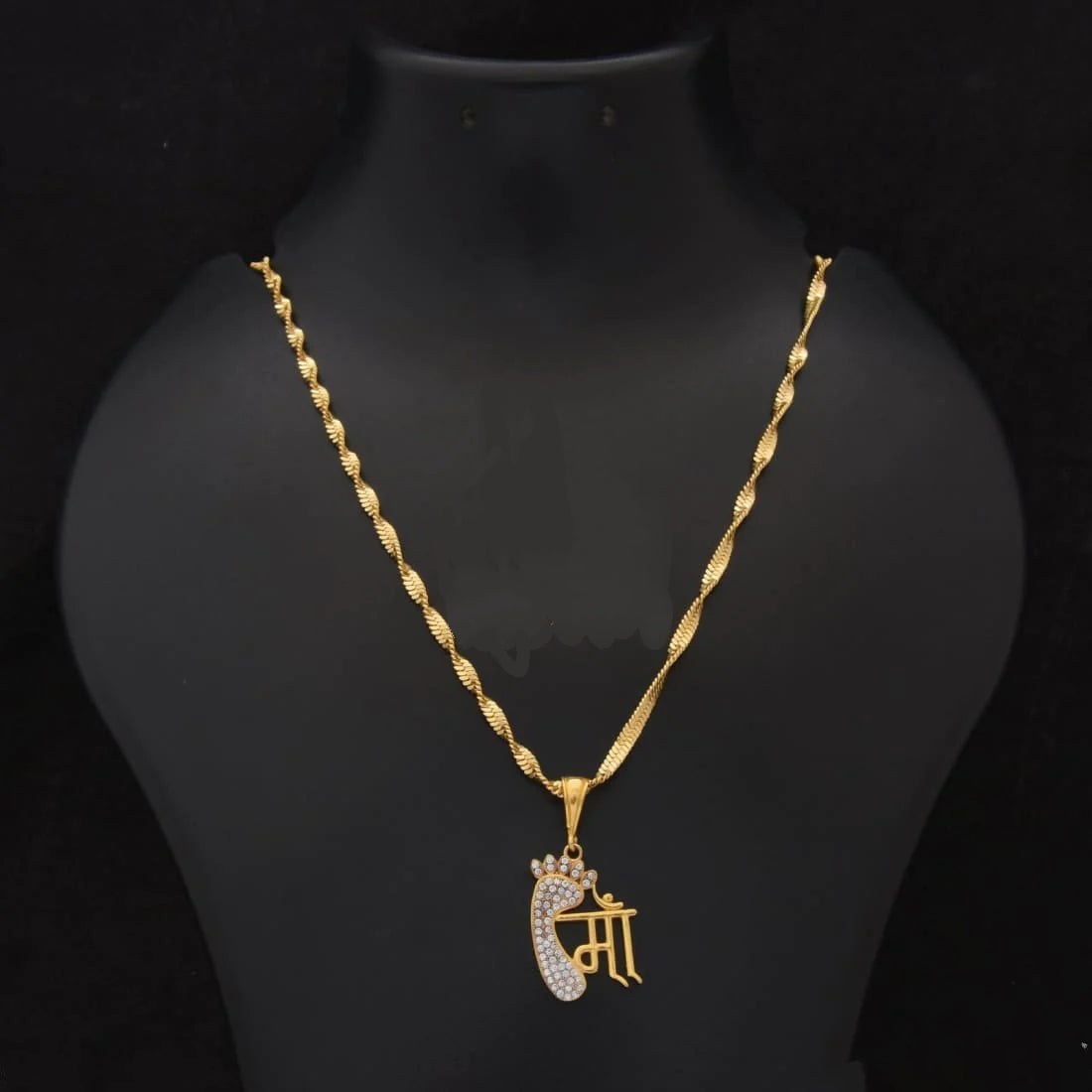 Gold Plated Maa Artisanal Design Chain Pendant Combo For Men