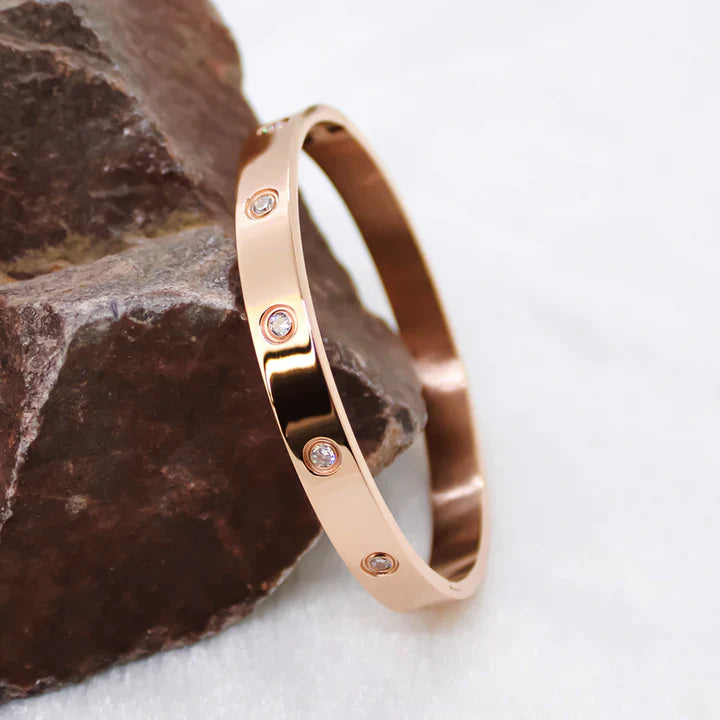 Classic Love Diamond Rose Gold Bracelet For Men