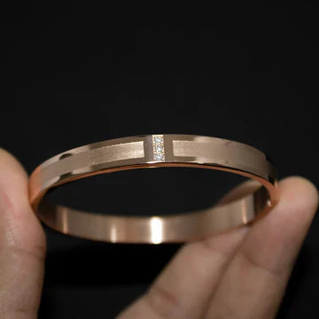 Matte and Shiny Rose Gold Men's Bracelet