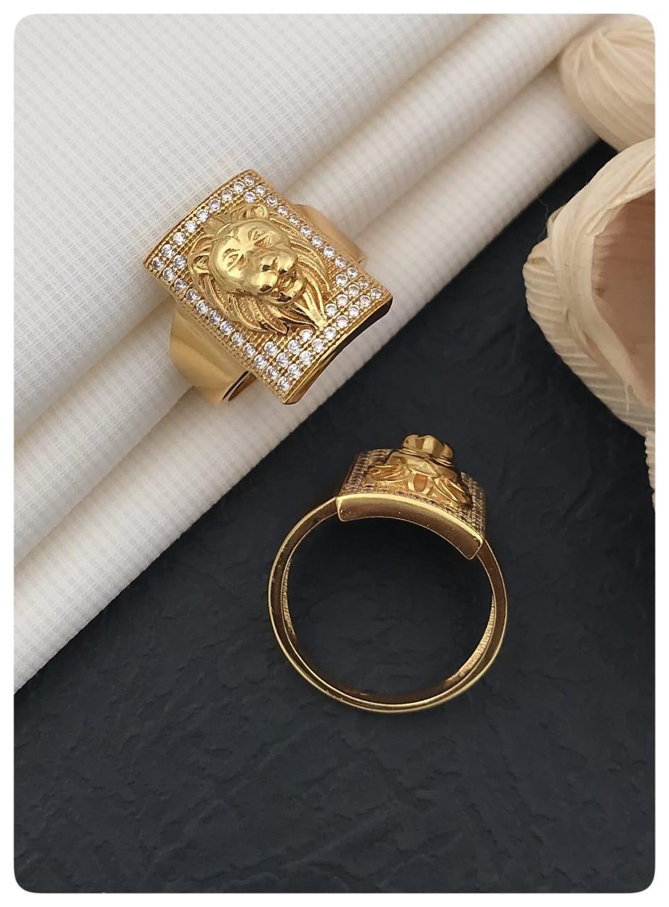 Ring -Lion Face (Diamonds) For Men