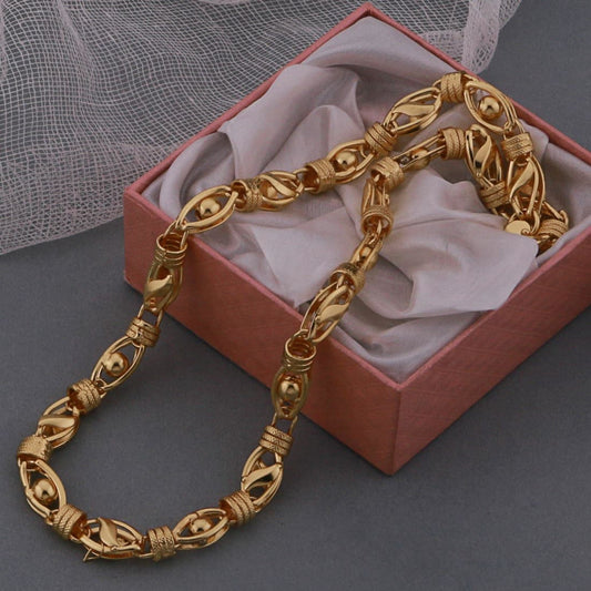 3d - Ball Cube Superior Quality Graceful Design Gold Plated Chain - Style A187