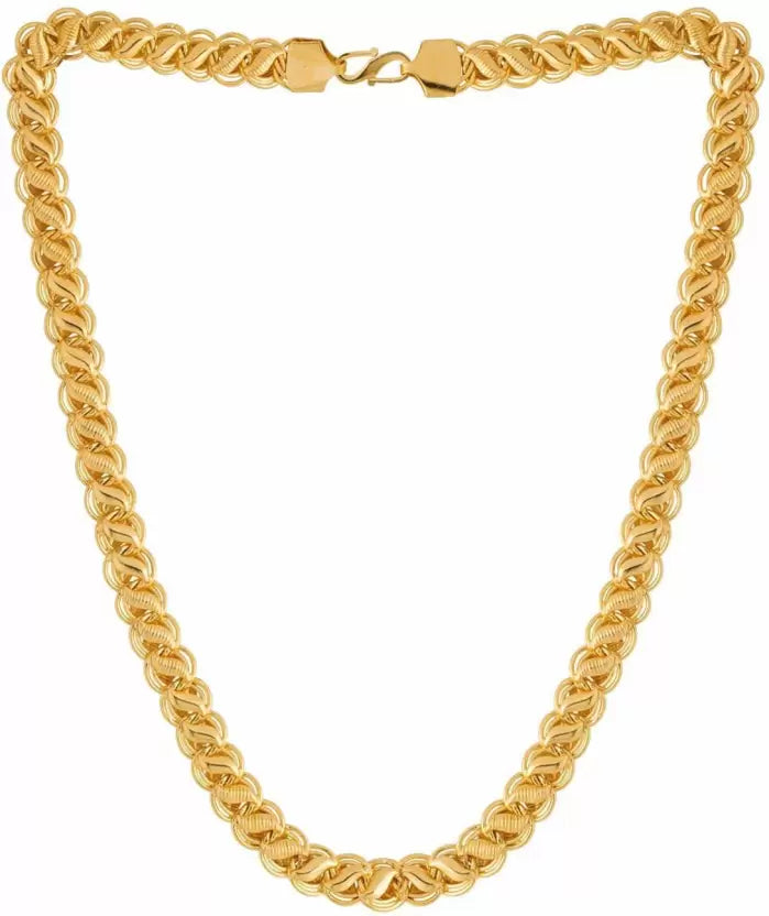 Premimum Quality Beadworks Hand Made Gold Plated Chain for Men's(Chain-22) Gold-plated Plated Brass Chain