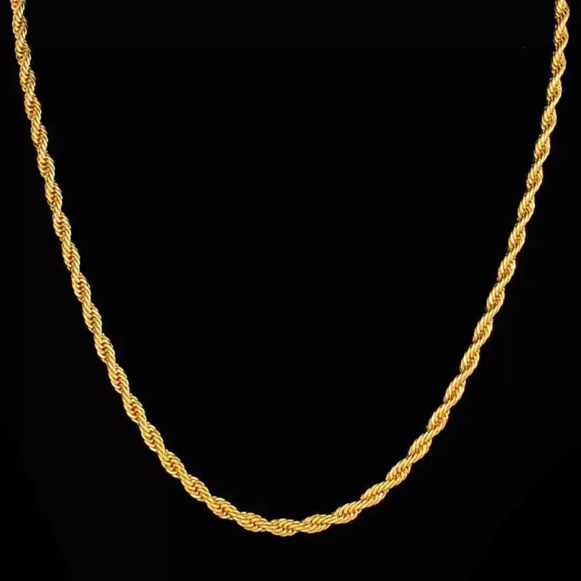 GOLD PLATED CHAIN Gold-plated Plated Brass Chain 3pc combo