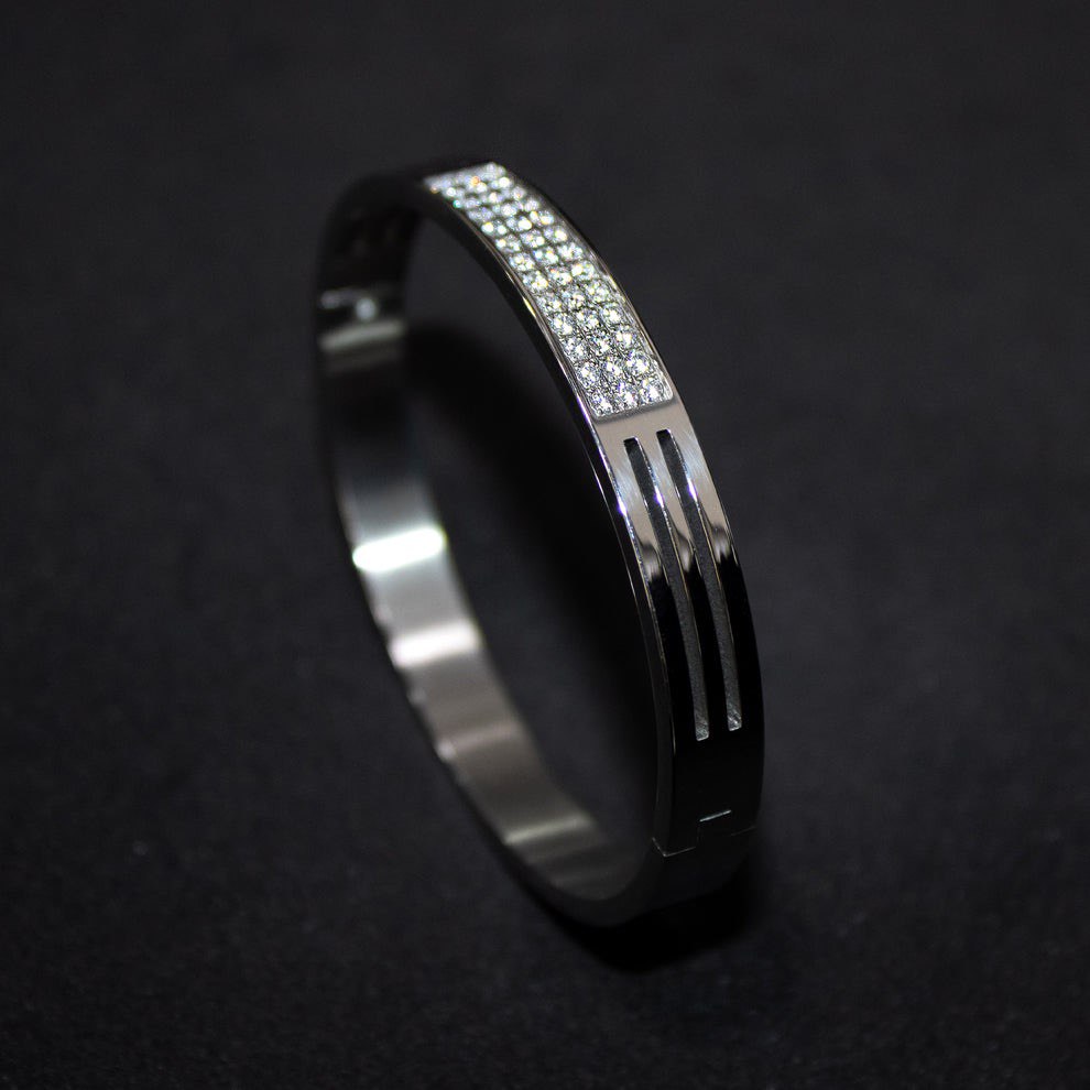 Premium Diamond Silver Men's Bracelet