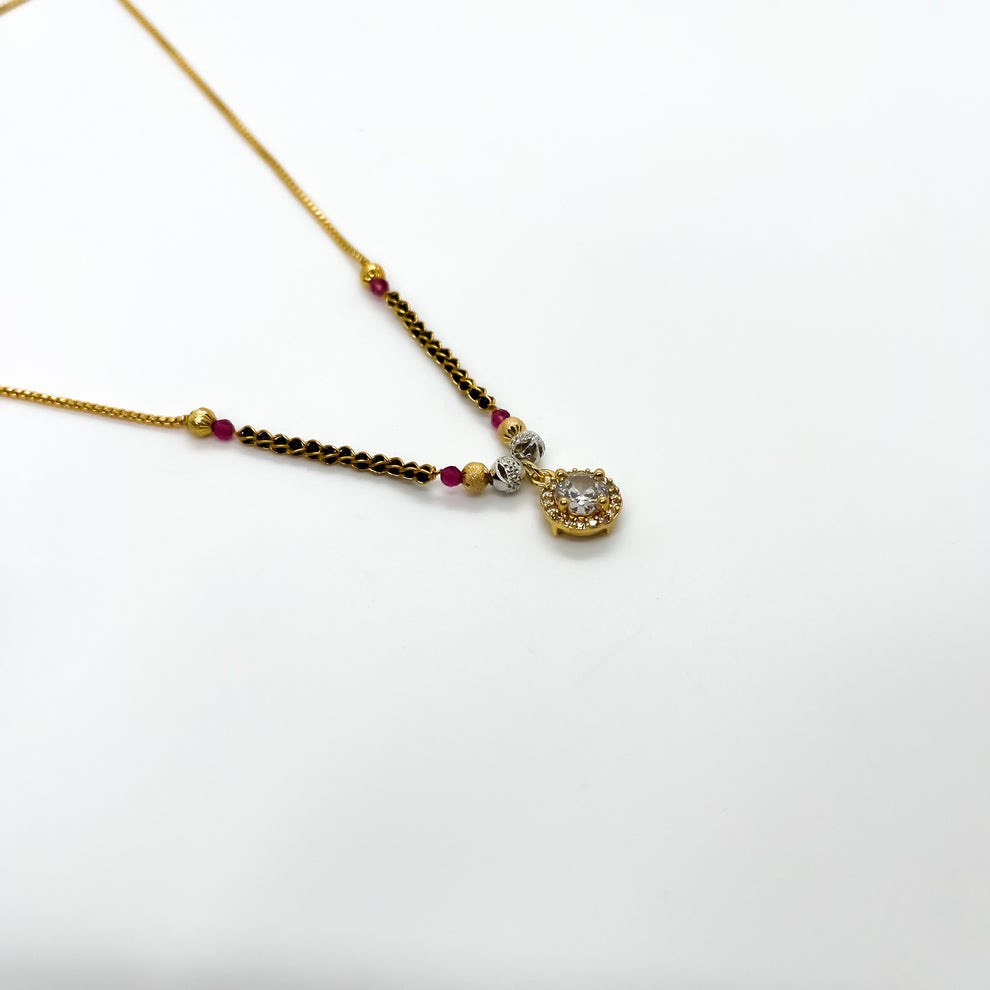 Round Diamond Pendant Mangalsutra For Women