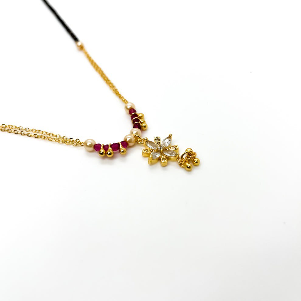 Diamond Flower Mangalsutra For Women